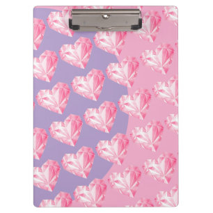 Porte-bloc Motif de cœur en diamant rose – Design mignon et é