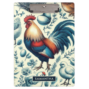 Porte-bloc Motif de coq de ferme Retro
