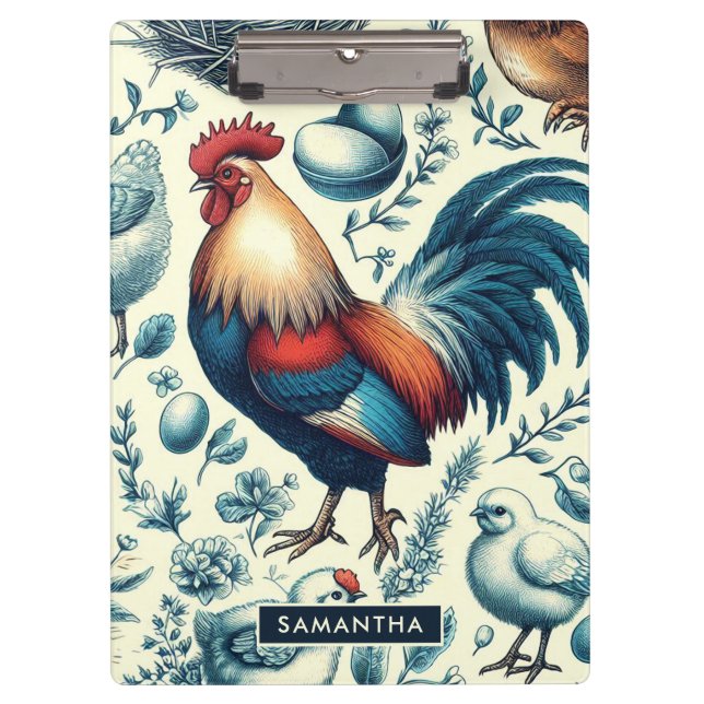 Porte-bloc Motif de coq de ferme Retro (Devant)
