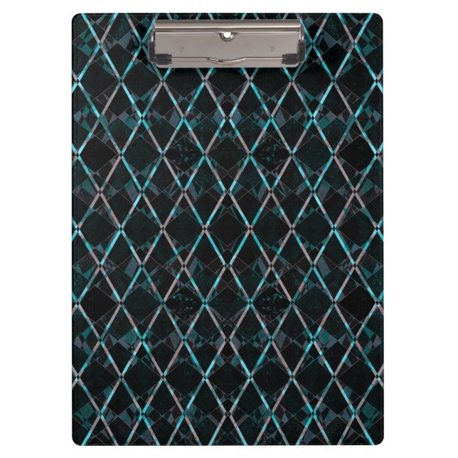 Porte-bloc Motif de diamant à texture bleue (Devant)