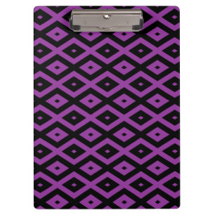 Porte-bloc Motif de diamants violet et noir