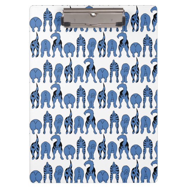 Porte-bloc Motif de fesses de chien bleu (Devant)
