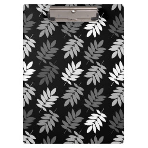 Porte-bloc Motif de feuille aînée noir blanc gris