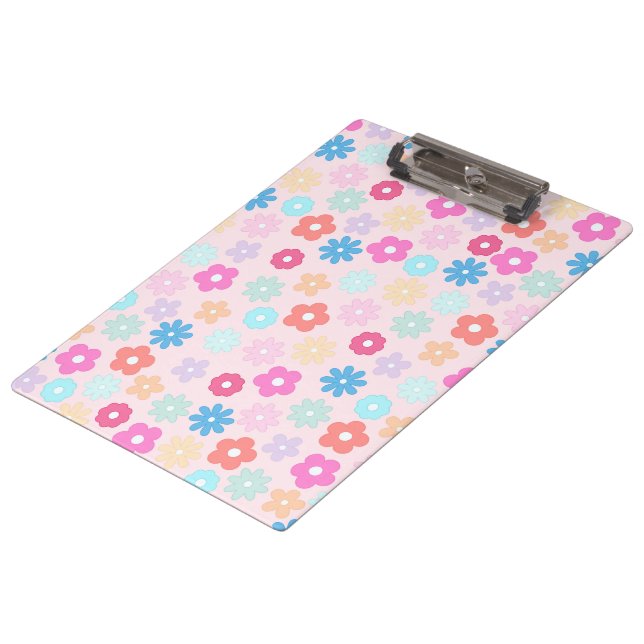 Porte-bloc Motif de fleurs de marguerite rose boho (Incliné)