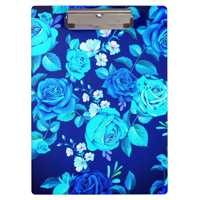 Porte-bloc Motif de fleurs de rose bleue classique-87600 (Devant)