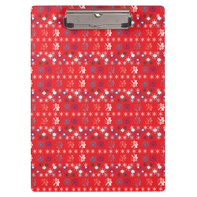 Porte-bloc Motif de flocon de neige moderne Red Christmas (Devant)