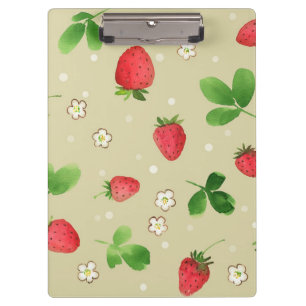 Porte-bloc Motif de fraises d'aquarelle
