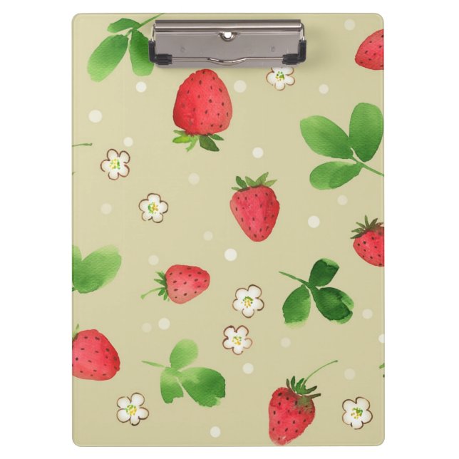 Porte-bloc Motif de fraises d'aquarelle (Devant)