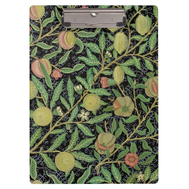 Porte-bloc Motif de fruit de grenade sombre de William Morris (Devant)
