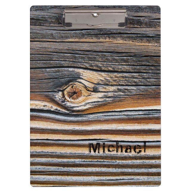 Porte-bloc Motif de grain de bois personnalisé (Devant)