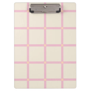 Porte-bloc Motif de grille beige et rose doux