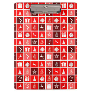 Porte-bloc Motif de grille de Noël rouge moderne minimaliste