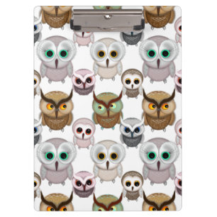 Porte-bloc Motif de hiboux illustrés adorable