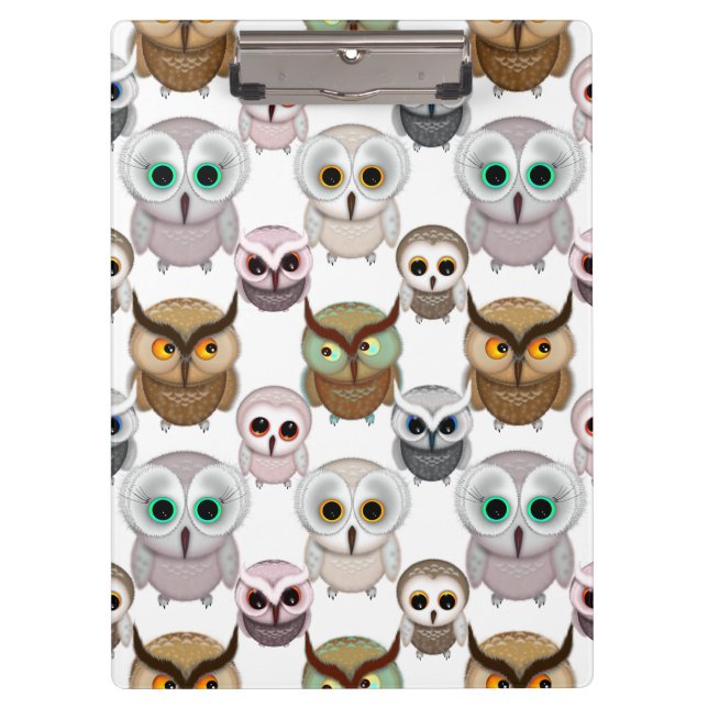 Porte-bloc Motif de hiboux illustrés adorable (Devant)