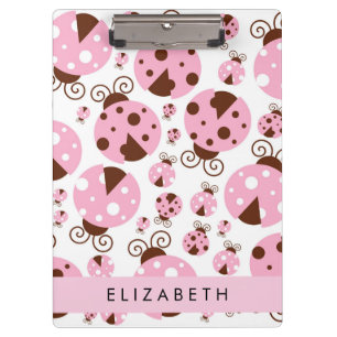 Porte-bloc Motif De Ladybugs, Ladybugs Rose, Votre Nom