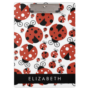 Porte-bloc Motif De Ladybugs, Red Ladybugs, Votre Nom
