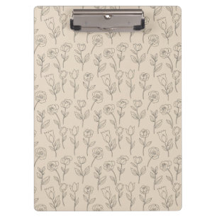 Porte-bloc Motif de ligne florale minimal élégant