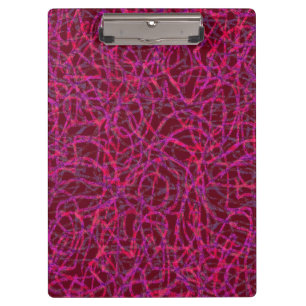 Porte-bloc Motif de lignes griffées rouge et violet