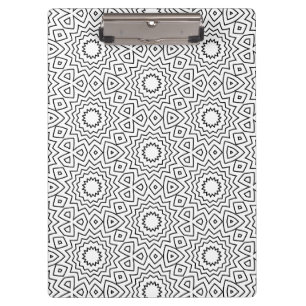 Porte-bloc Motif de mandala géométrique noir et blanc moderne