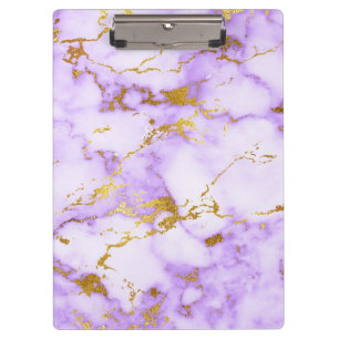 Porte-bloc Motif de marbre métallique de lavande de Faux