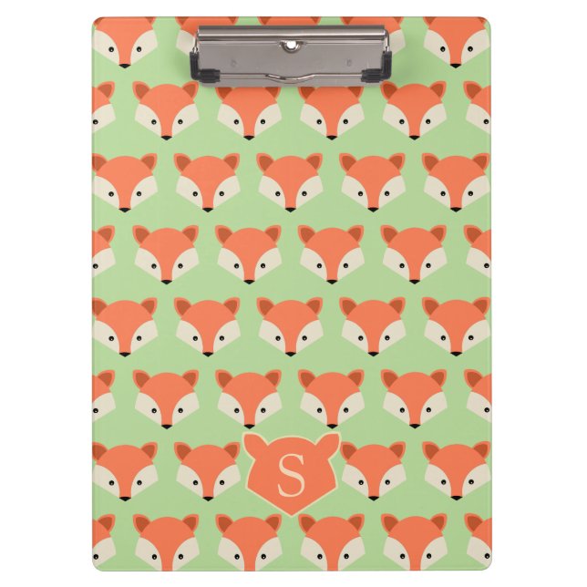 Porte-bloc Motif de Mare Fox sur Green Monogram (Devant)