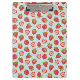Porte-bloc Motif de menthe et de fraises rouges