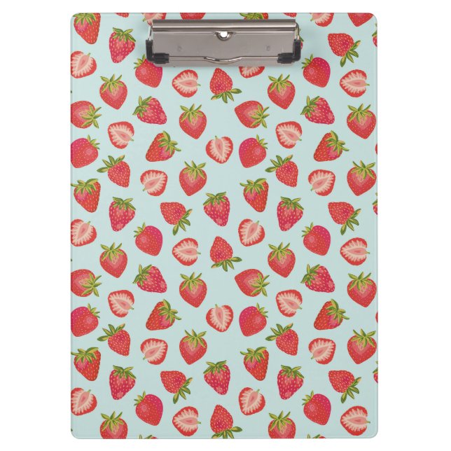 Porte-bloc Motif de menthe et de fraises rouges (Devant)