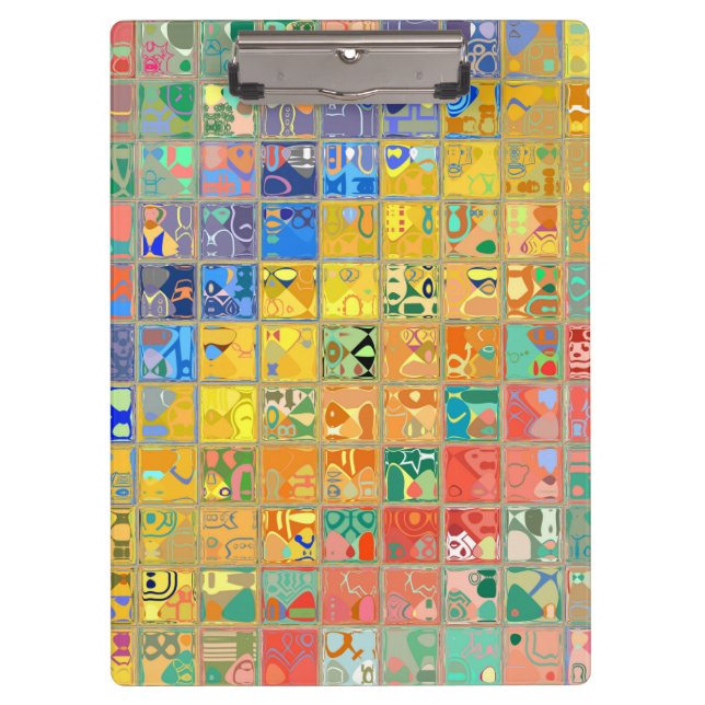 Porte-bloc Motif de mosaïque abstrait #12 (Devant)