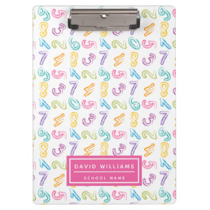 Porte-bloc Motif de nombres colorés mignons pour le nom des e