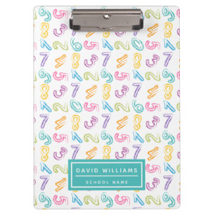 Porte-bloc Motif de nombres colorés mignons pour le nom des e