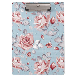 Porte-bloc Motif de papier peint d'élégance des roses roses