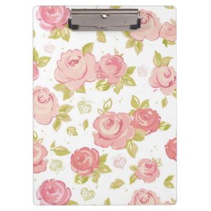 Porte-bloc Motif de papier peint d'élégance des roses roses