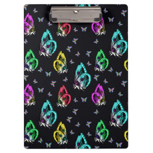 Porte-bloc Motif de papillon noir coloré