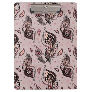 Porte-bloc Motif de plume de paon