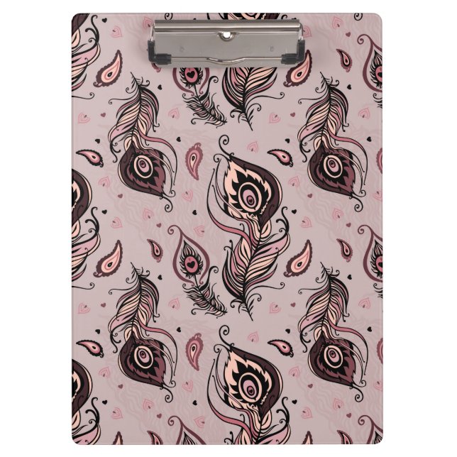 Porte-bloc Motif de plume de paon (Devant)