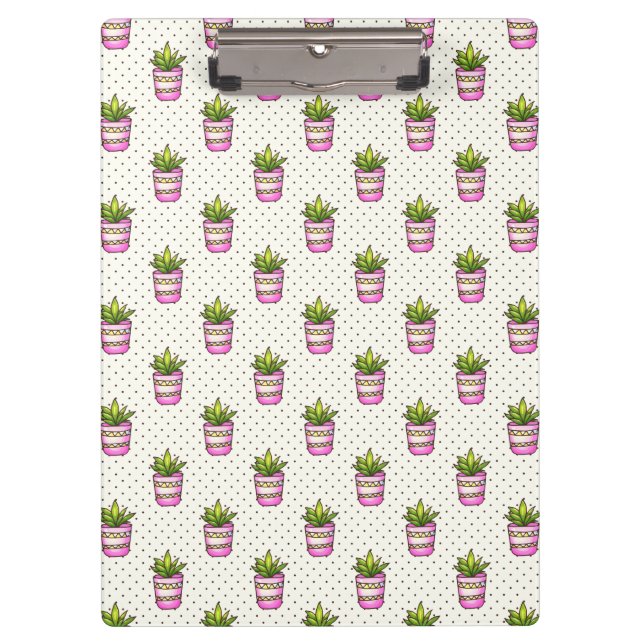 Porte-bloc Motif de point succulent de polka d'aquarelle (Devant)