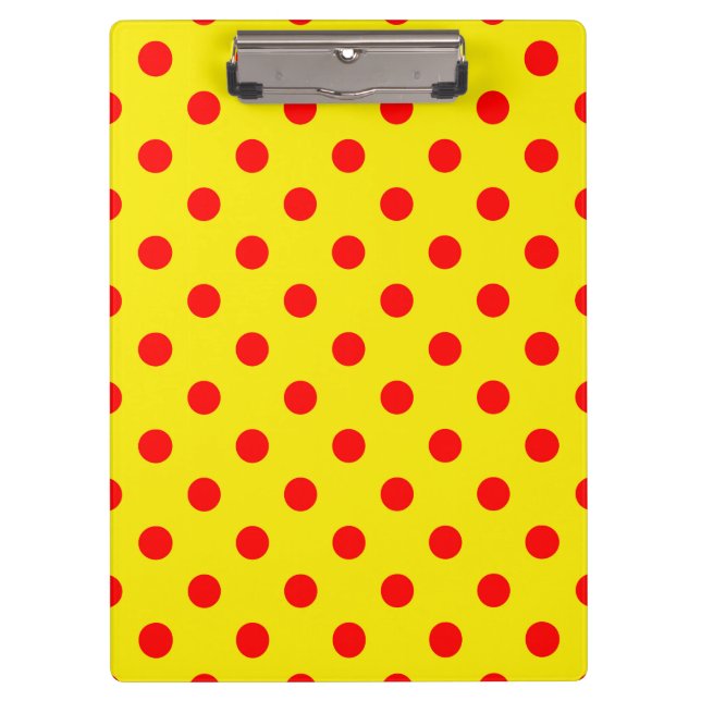 Porte-bloc Motif de points jaunes et rouges  (Devant)