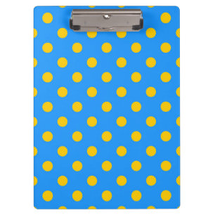 Porte-bloc Motif de points jaunes sur fond bleu