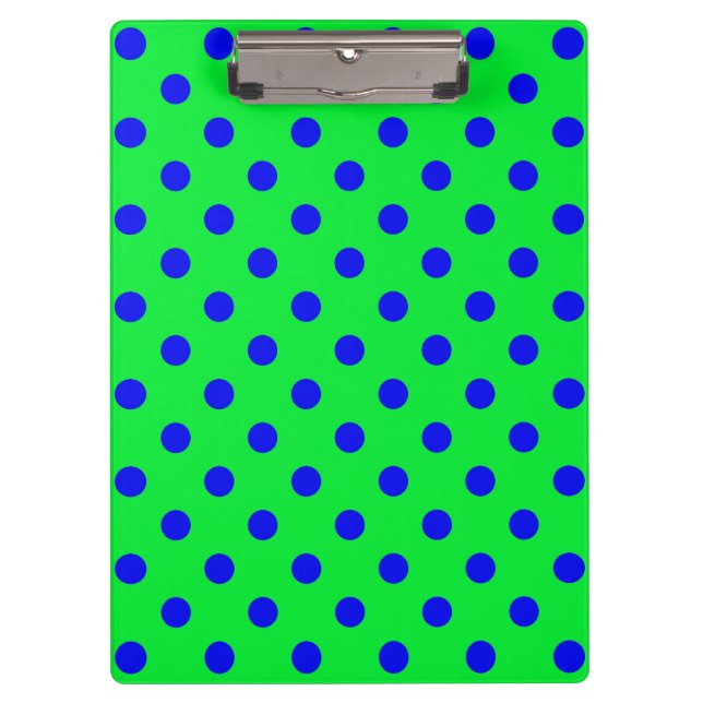 Porte-bloc Motif de pois bleus sur fond vert  (Devant)