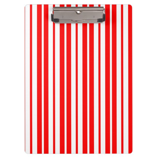 Porte-bloc Motif de rayures verticales blanches rouges (Devant)