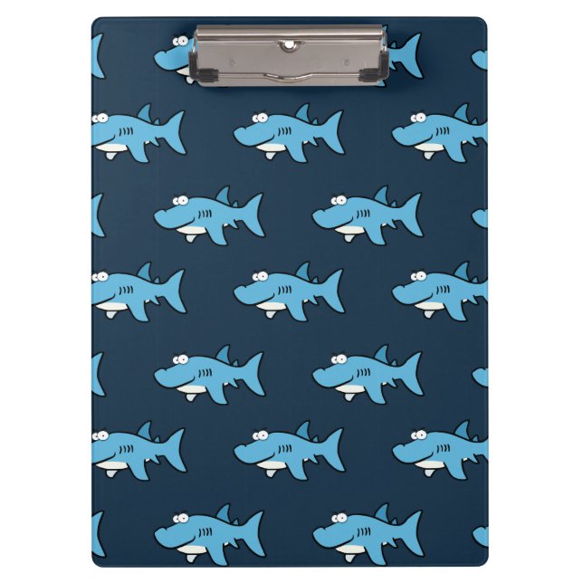 Porte-bloc Motif de requin caricature bleu (Devant)