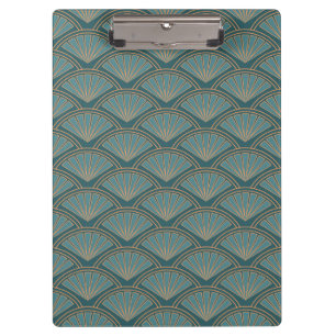 Porte-bloc Motif de style Art déco en bleu turquoise