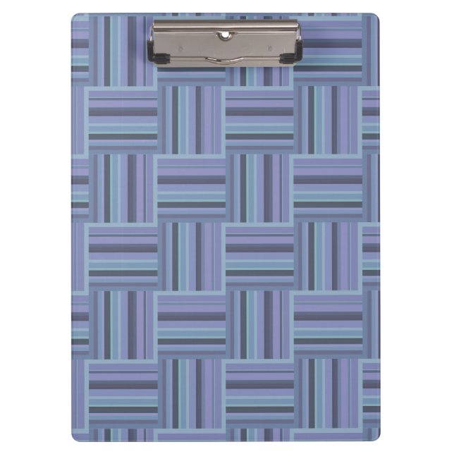 Porte-bloc Motif de tissage à rayures bleu-gris (Devant)