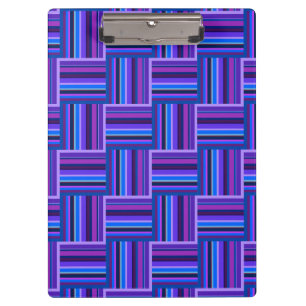 Porte-bloc Motif de tissage à rayures bleues et violettes