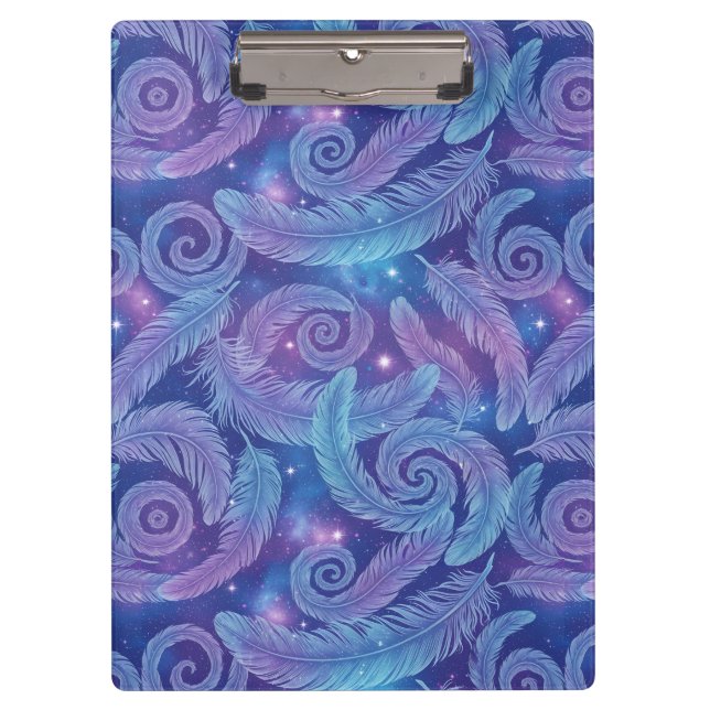 Porte-bloc Motif de tourbillon de plume sarcelle-violet cosmi (Devant)