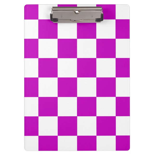 Porte-bloc Motif de vérification À damiers blanc violet (Devant)