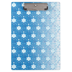 Porte-bloc Motif des flocons de neige bleu et blanc d'hiver