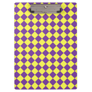 Porte-bloc Motif diamant à carreaux jaune violet