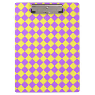 Porte-bloc Motif diamant à carreaux jaune violet