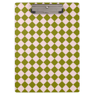 Porte-bloc Motif diamant à carreaux rose vert